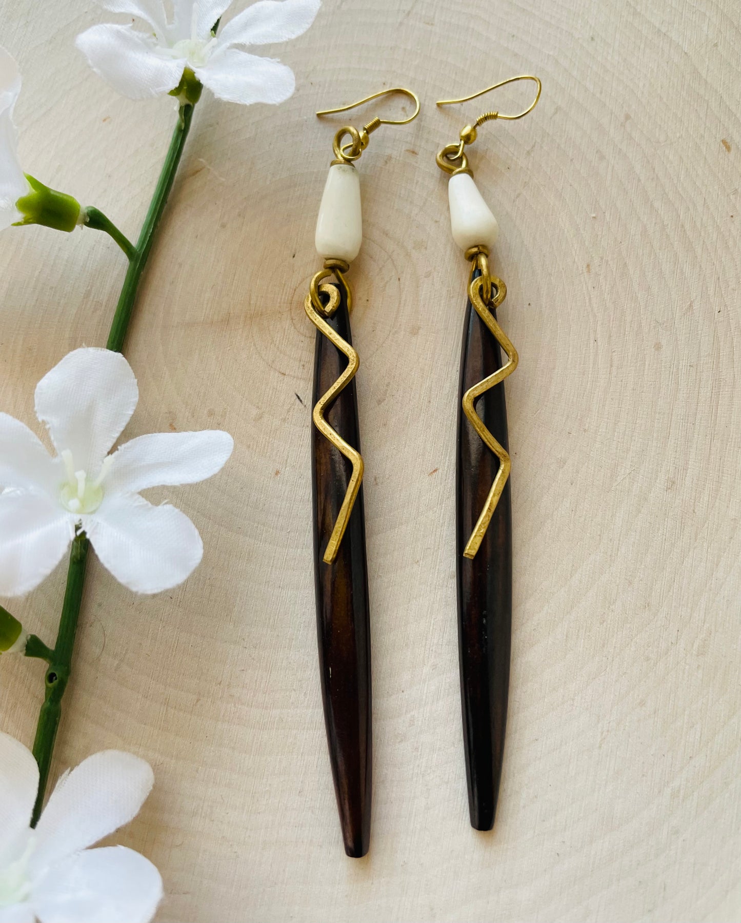 Lightening Brass Earrings