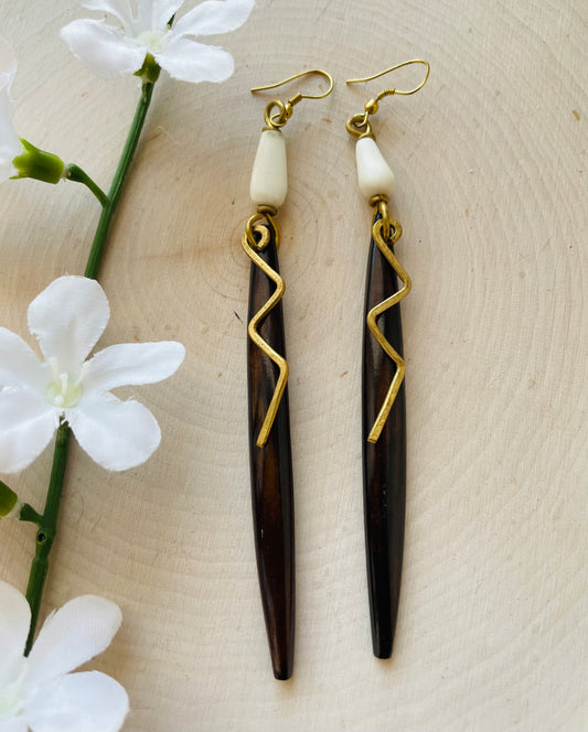 Lightening Brass Earrings