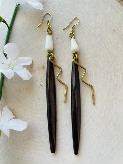 Lightening Brass Earrings