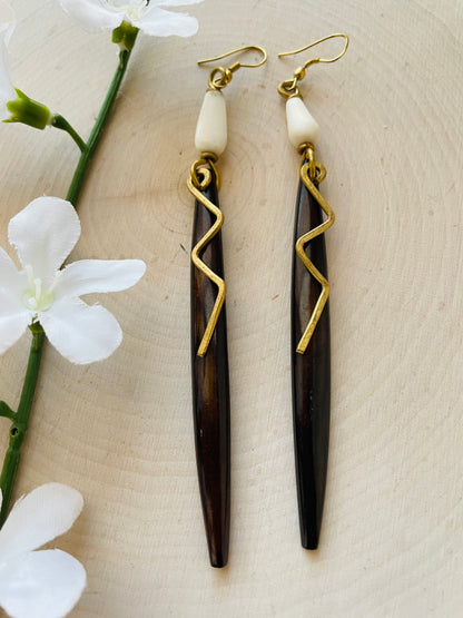 Lightening Brass Earrings