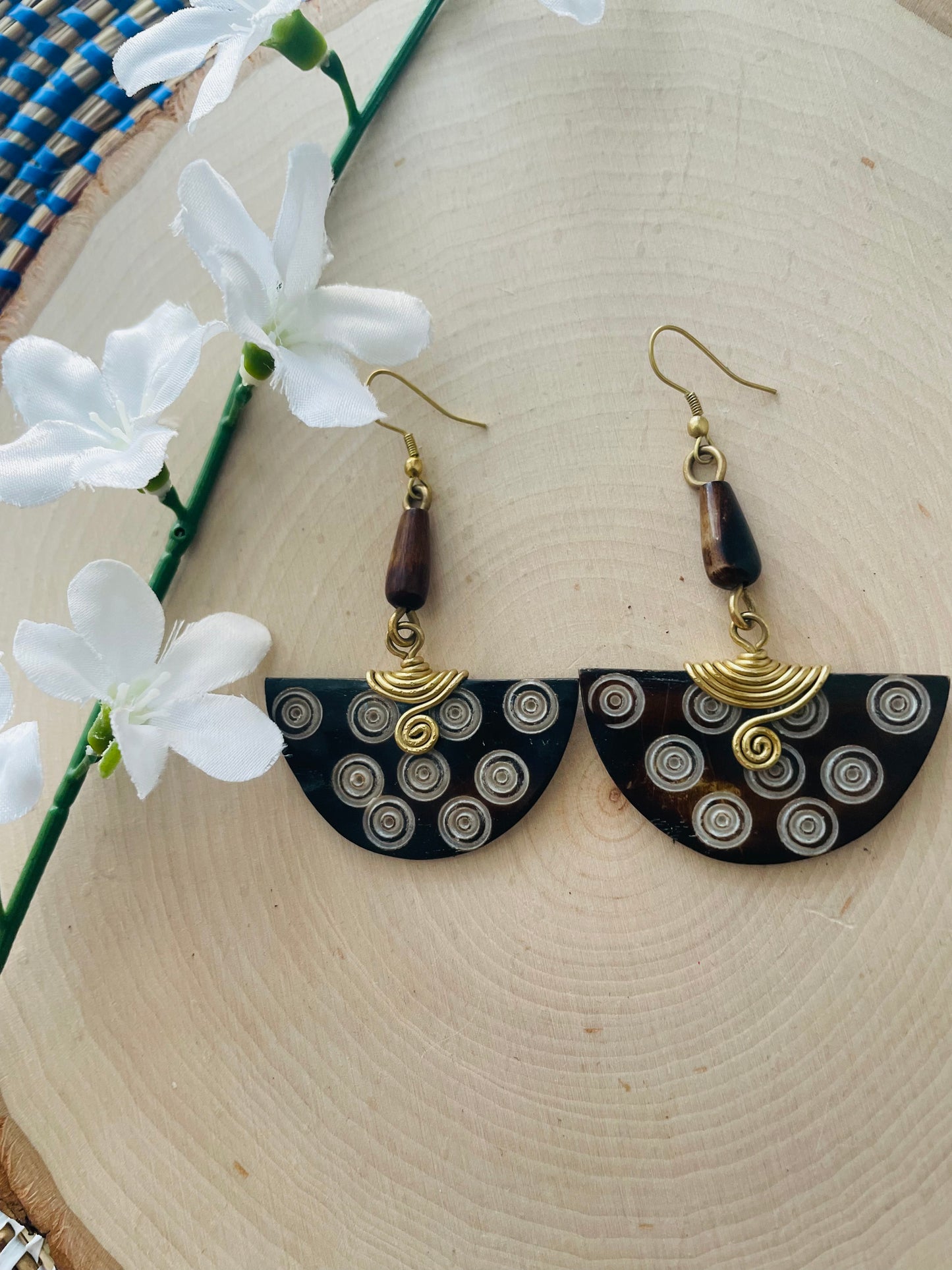 Hieroglyphics Pharoah Beaded Earrings