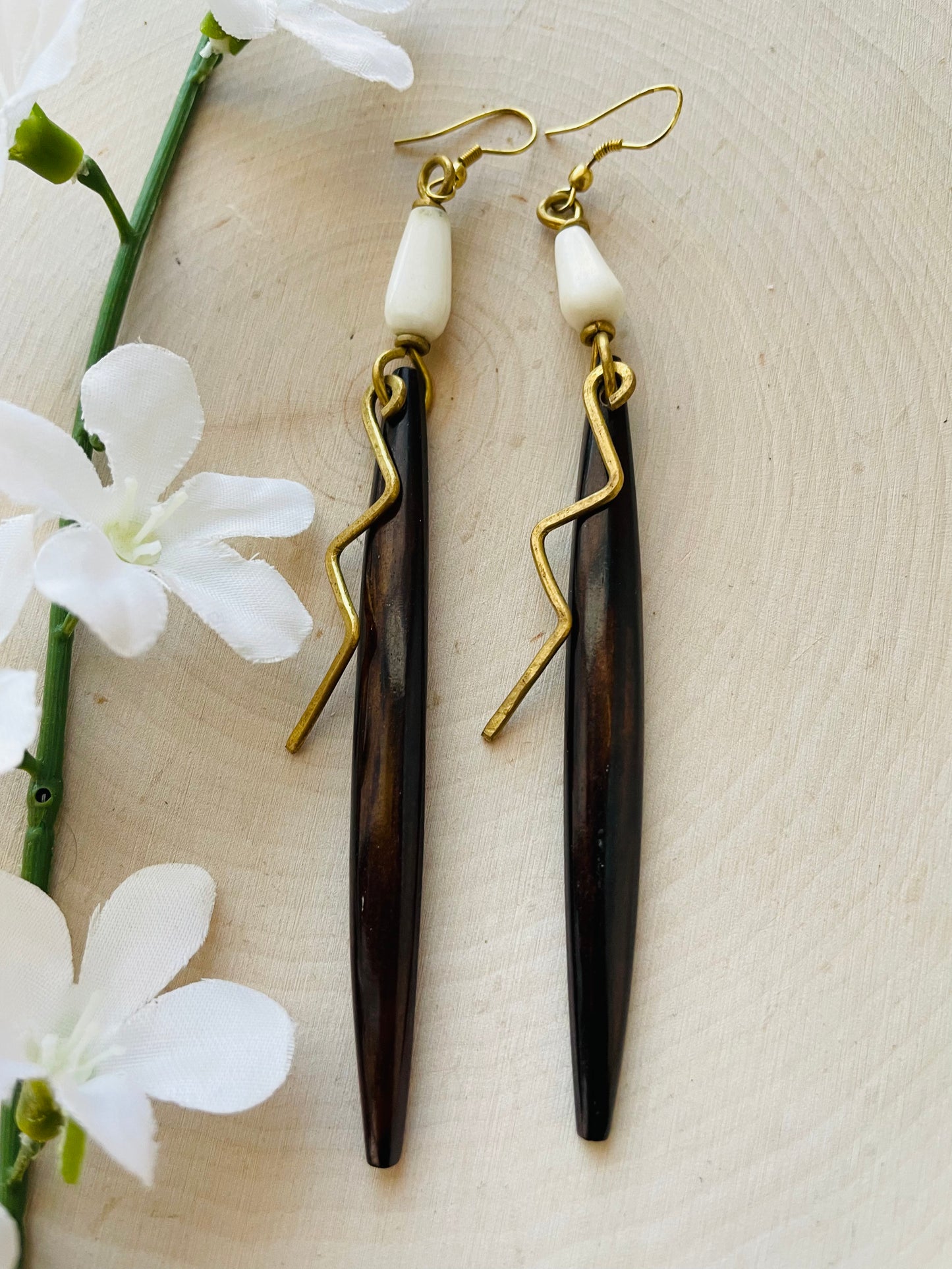 Lightening Brass Earrings