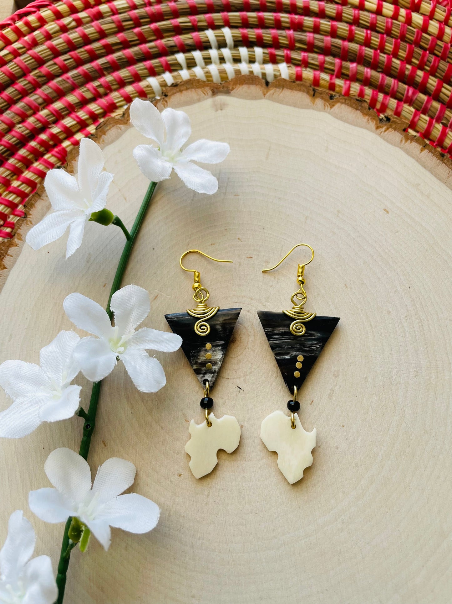 Africa Shaped Triangle Earrings