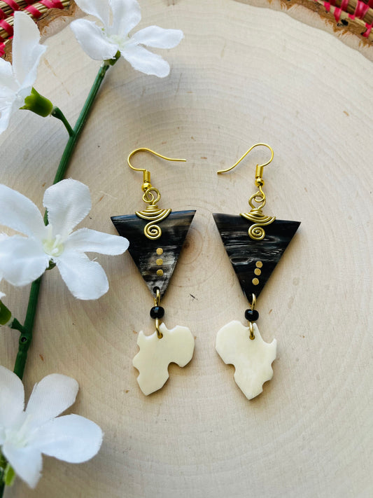 Africa Shaped Triangle Earrings