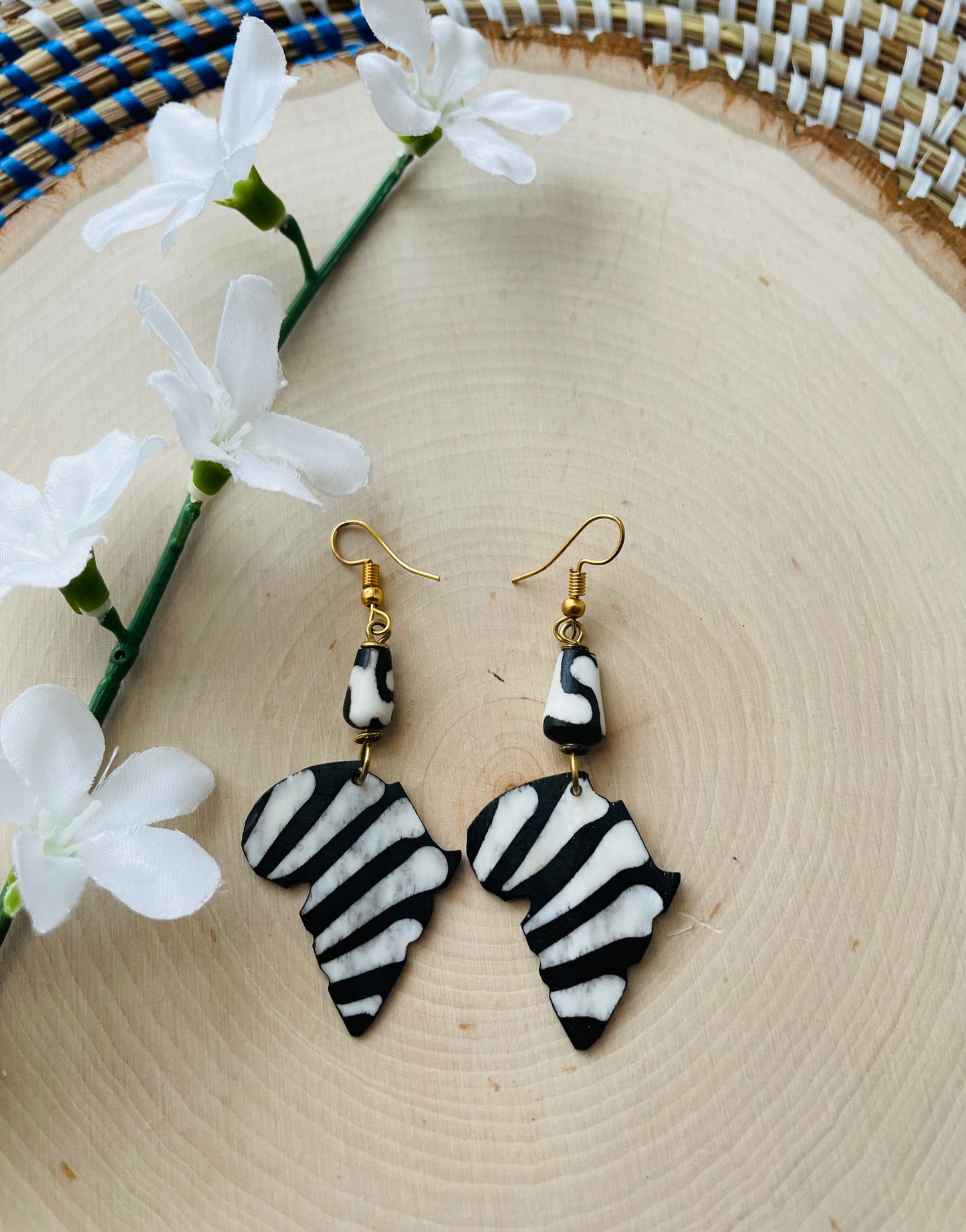 Zebra Africa Shaped Earrings