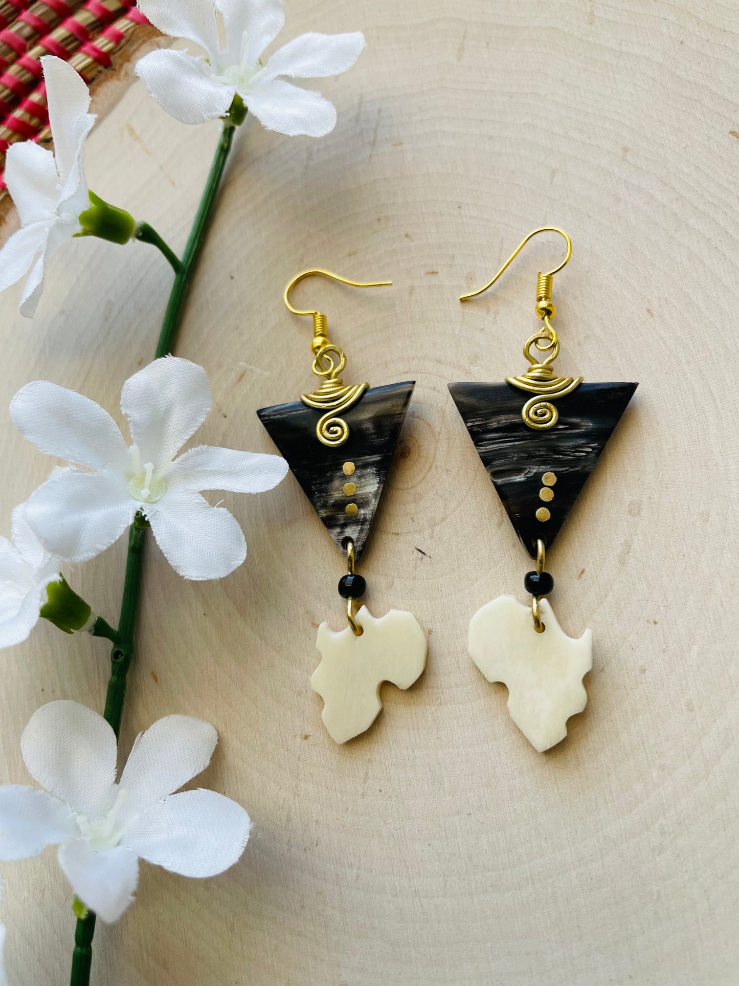 Africa Shaped Triangle Earrings