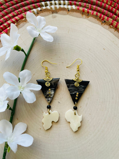 Africa Shaped Triangle Earrings