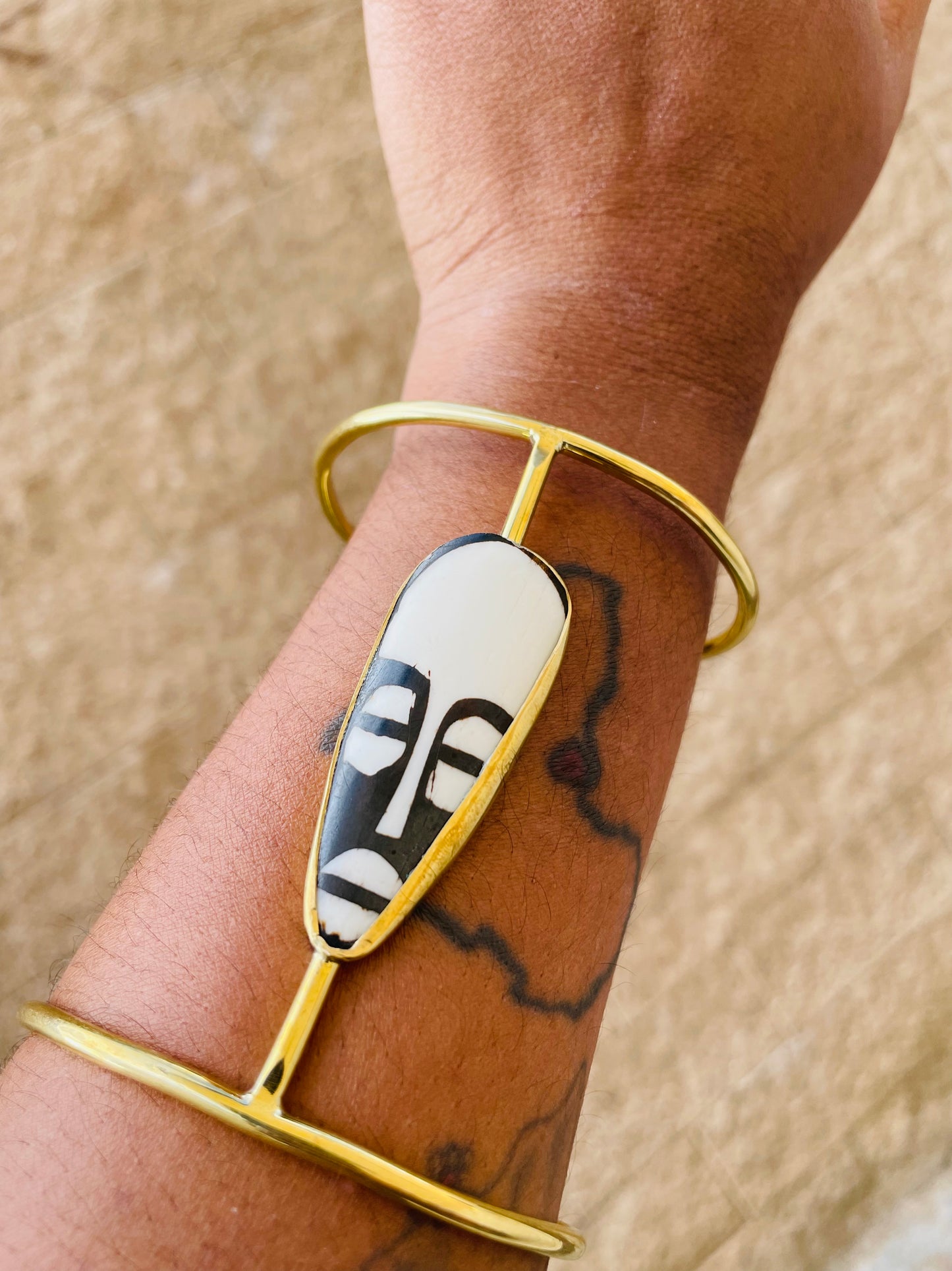 African Mask 3/4 Bracelet- Adjustable