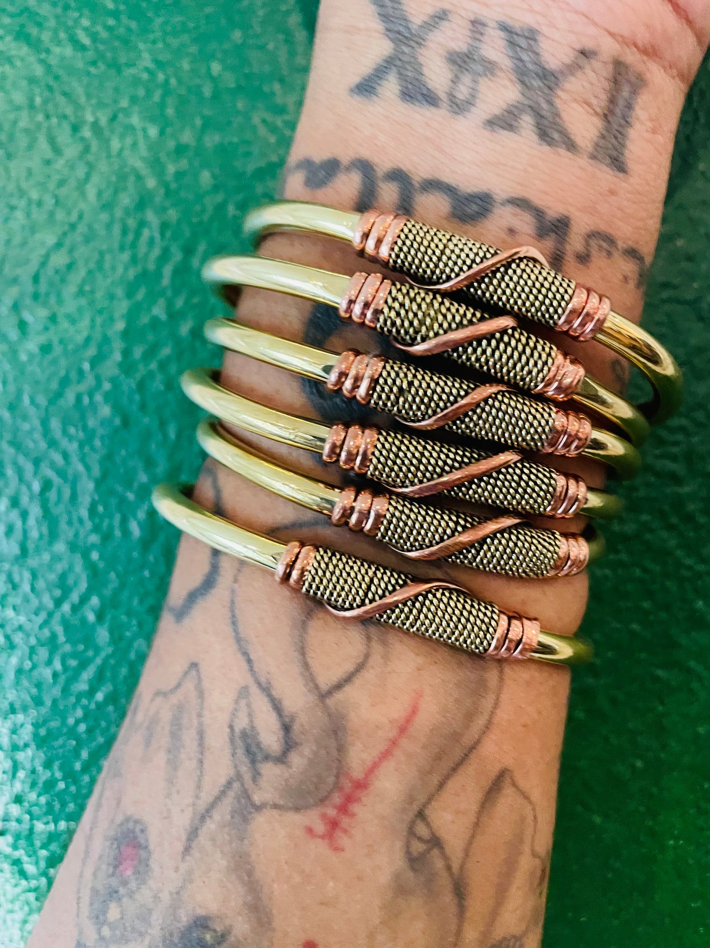 Yaoundé with a copper twist Brass  Bracelet