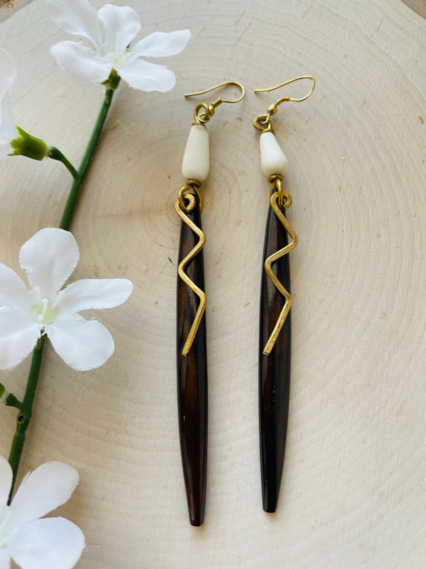 Lightening Brass Earrings