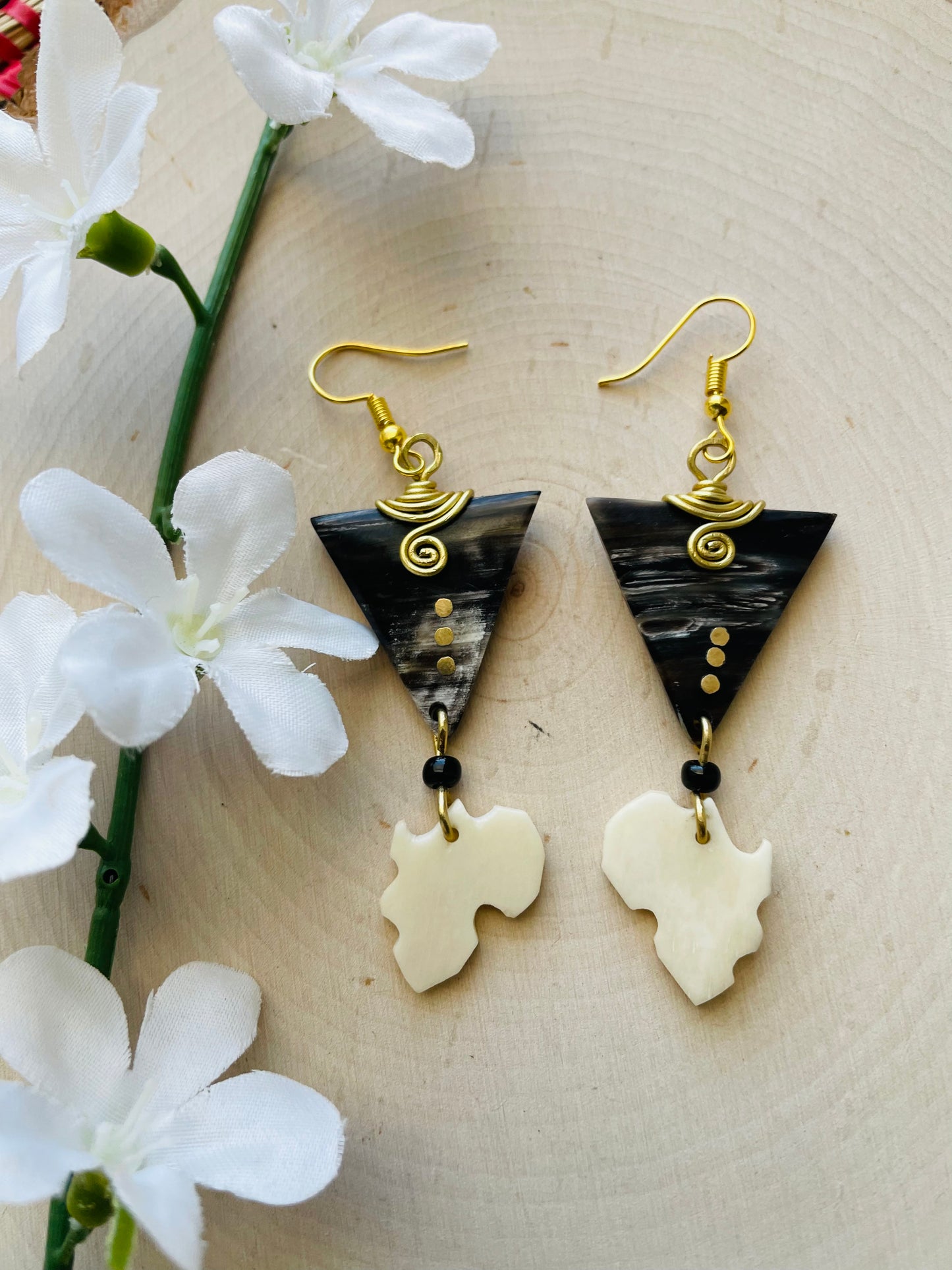 Africa Shaped Triangle Earrings