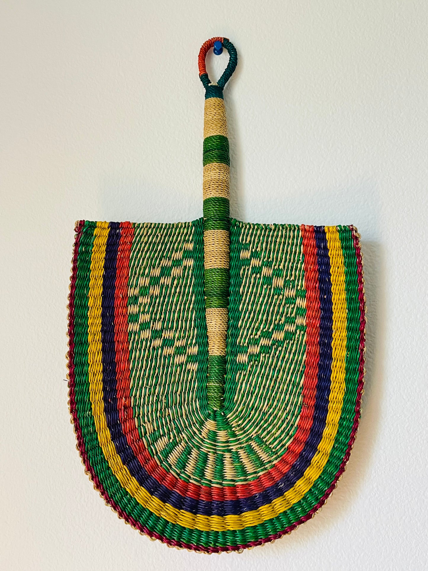 Green Multi Handwoven Bolga Fan