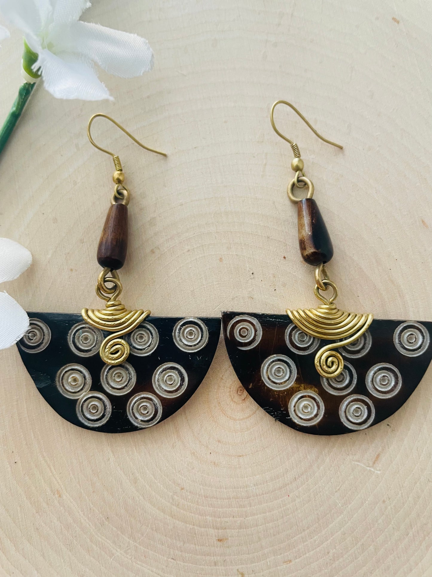 Hieroglyphics Pharoah Beaded Earrings